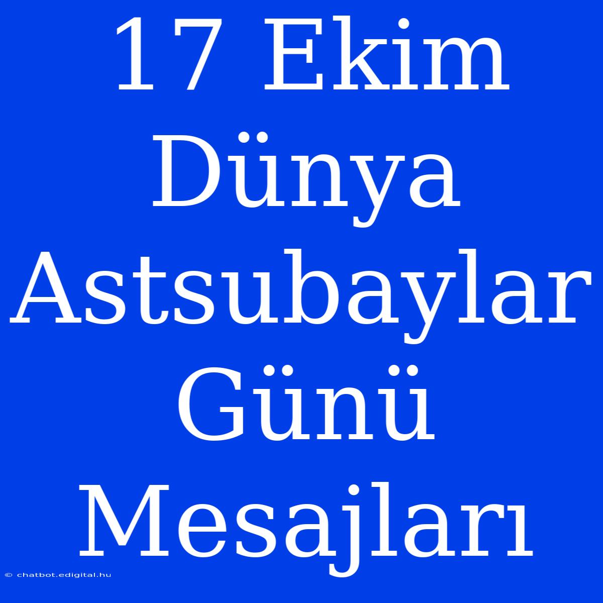 17 Ekim Dünya Astsubaylar Günü Mesajları