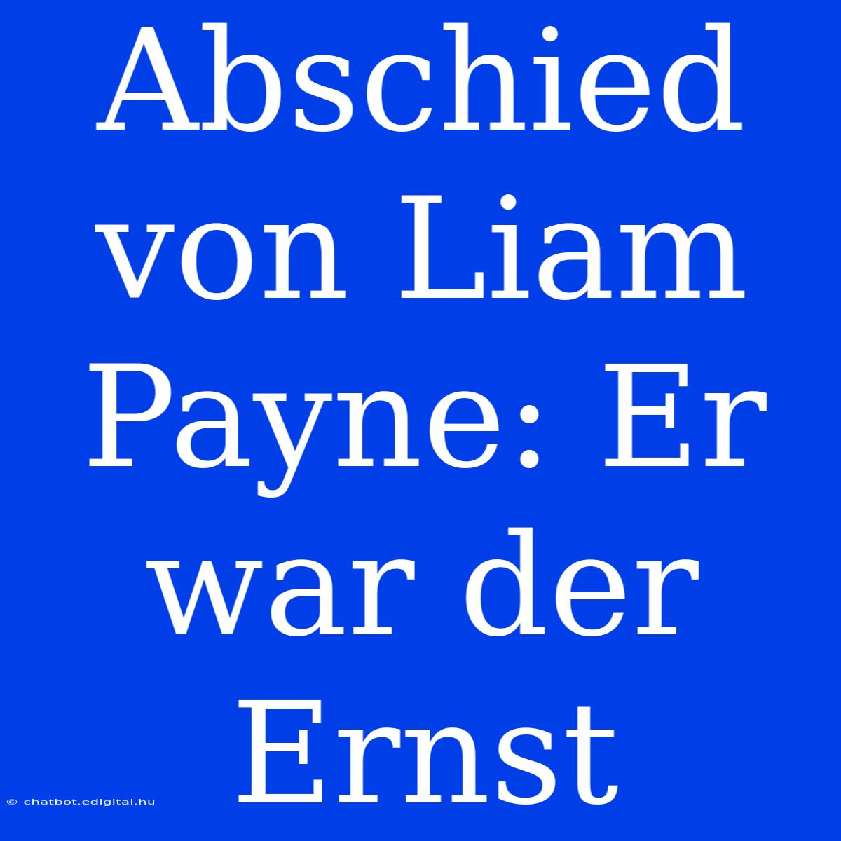 Abschied Von Liam Payne: Er War Der Ernst