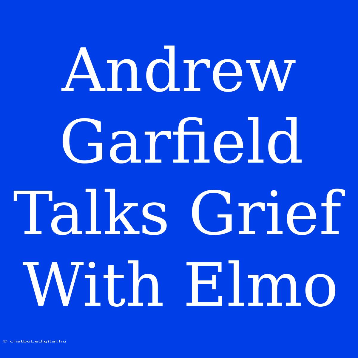 Andrew Garfield Talks Grief With Elmo