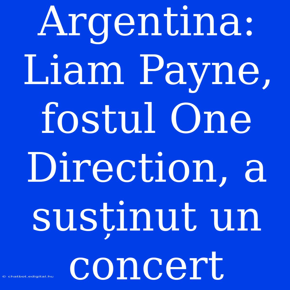 Argentina: Liam Payne, Fostul One Direction, A Susținut Un Concert