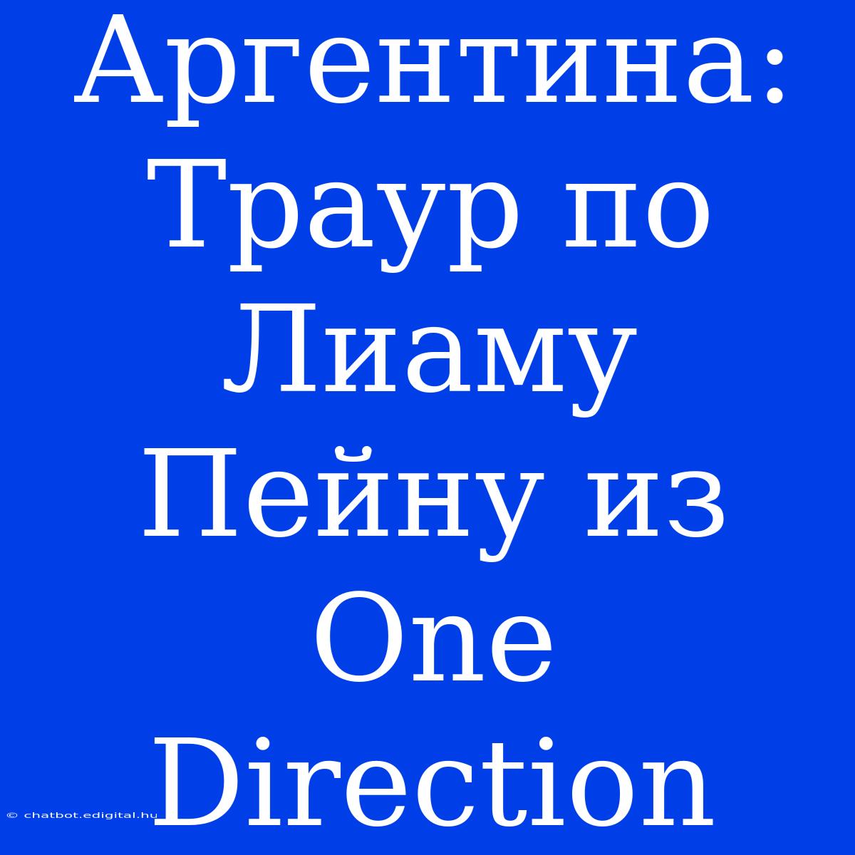 Аргентина: Траур По Лиаму Пейну Из One Direction