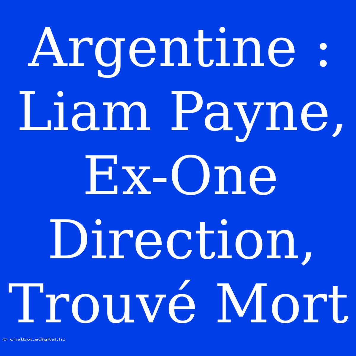 Argentine : Liam Payne, Ex-One Direction, Trouvé Mort