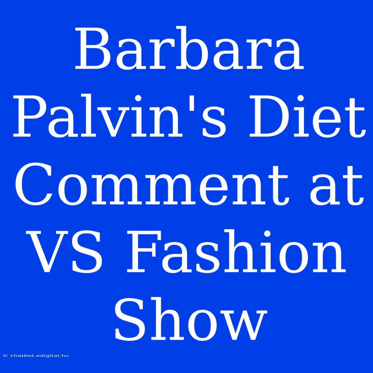 Barbara Palvin's Diet Comment At VS Fashion Show