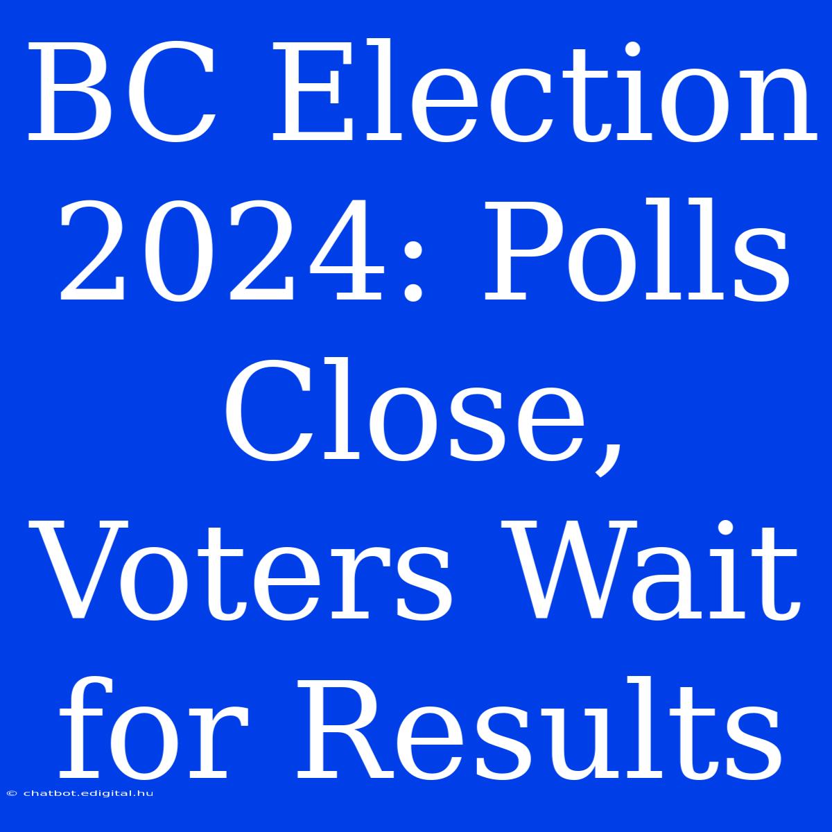 BC Election 2024: Polls Close, Voters Wait For Results