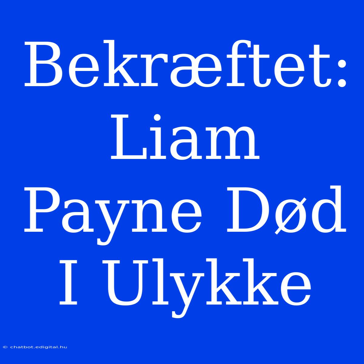 Bekræftet: Liam Payne Død I Ulykke