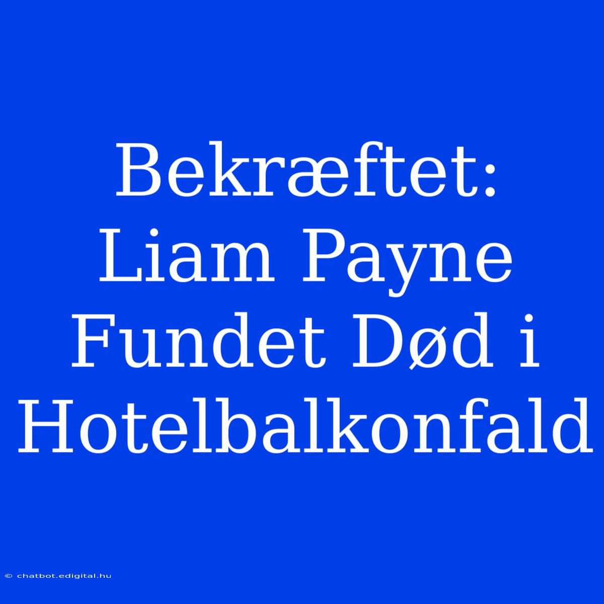 Bekræftet: Liam Payne Fundet Død I Hotelbalkonfald