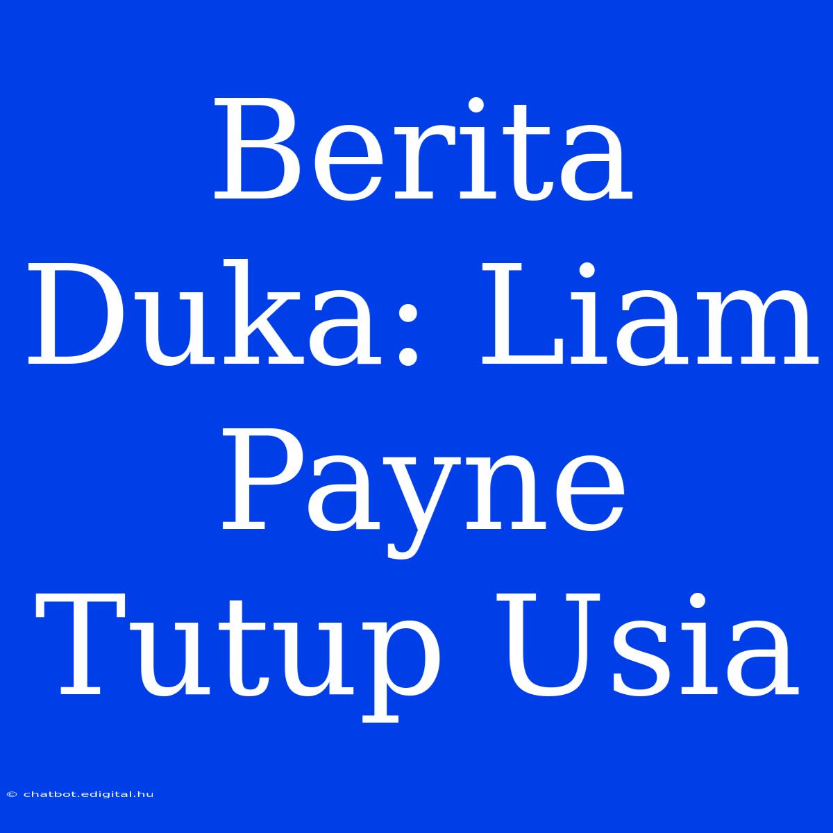 Berita Duka: Liam Payne Tutup Usia