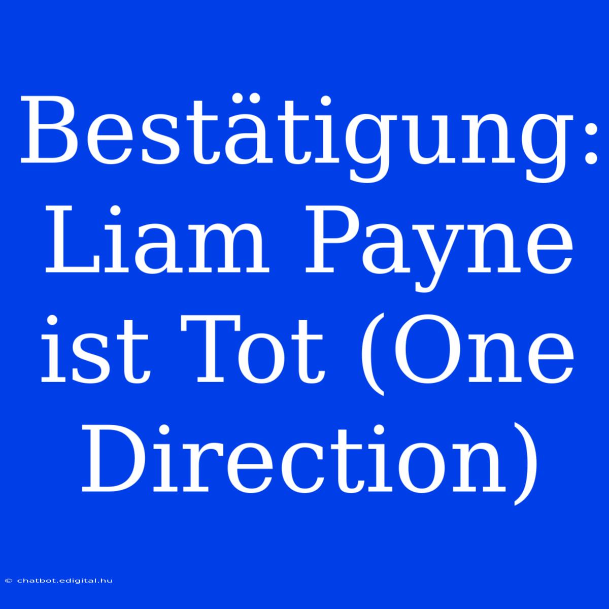 Bestätigung: Liam Payne Ist Tot (One Direction)