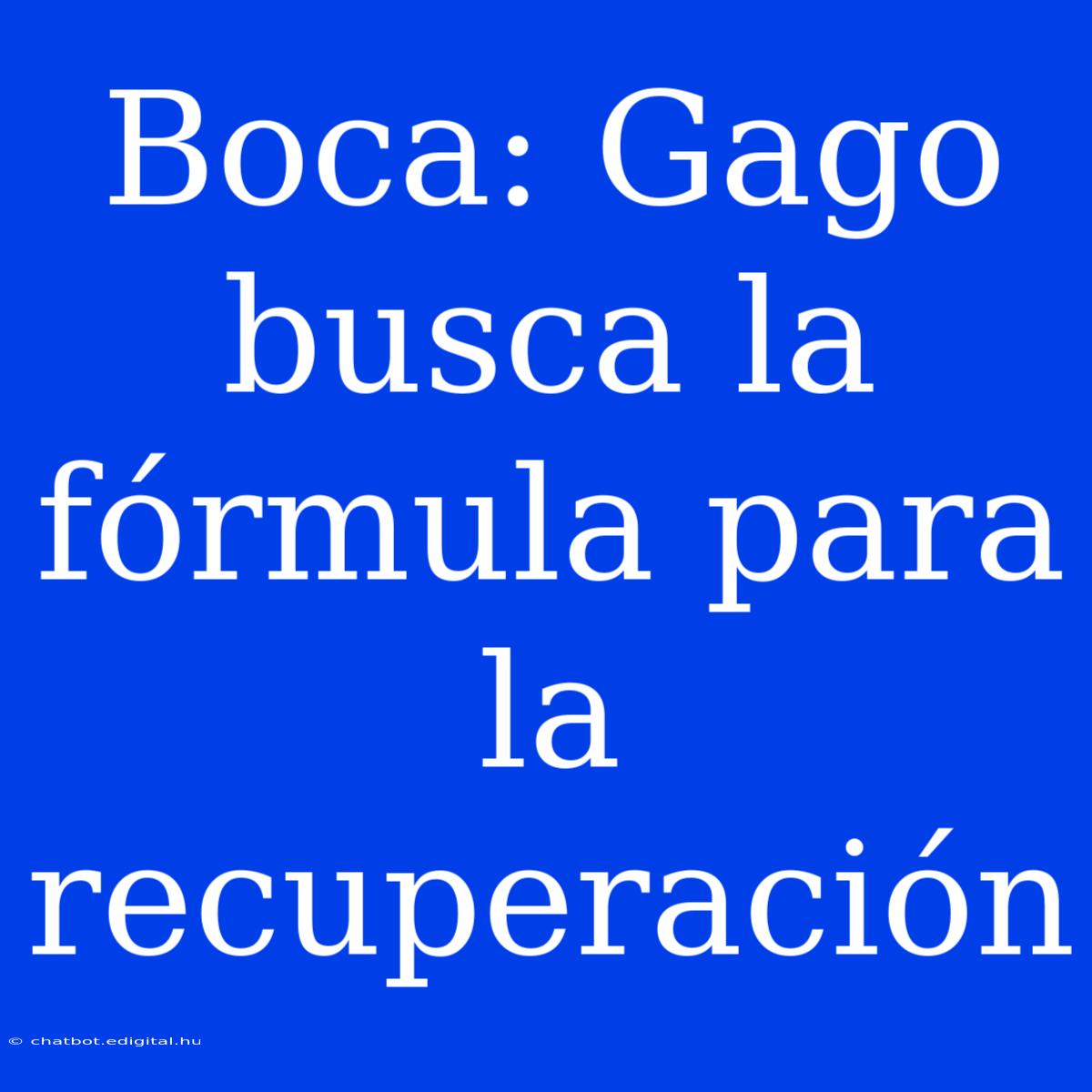 Boca: Gago Busca La Fórmula Para La Recuperación