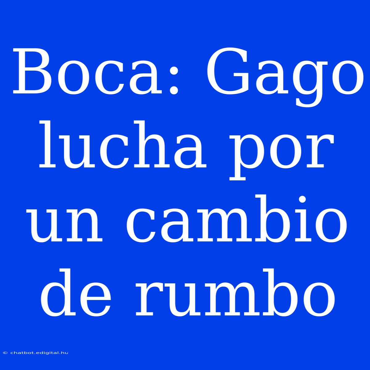 Boca: Gago Lucha Por Un Cambio De Rumbo