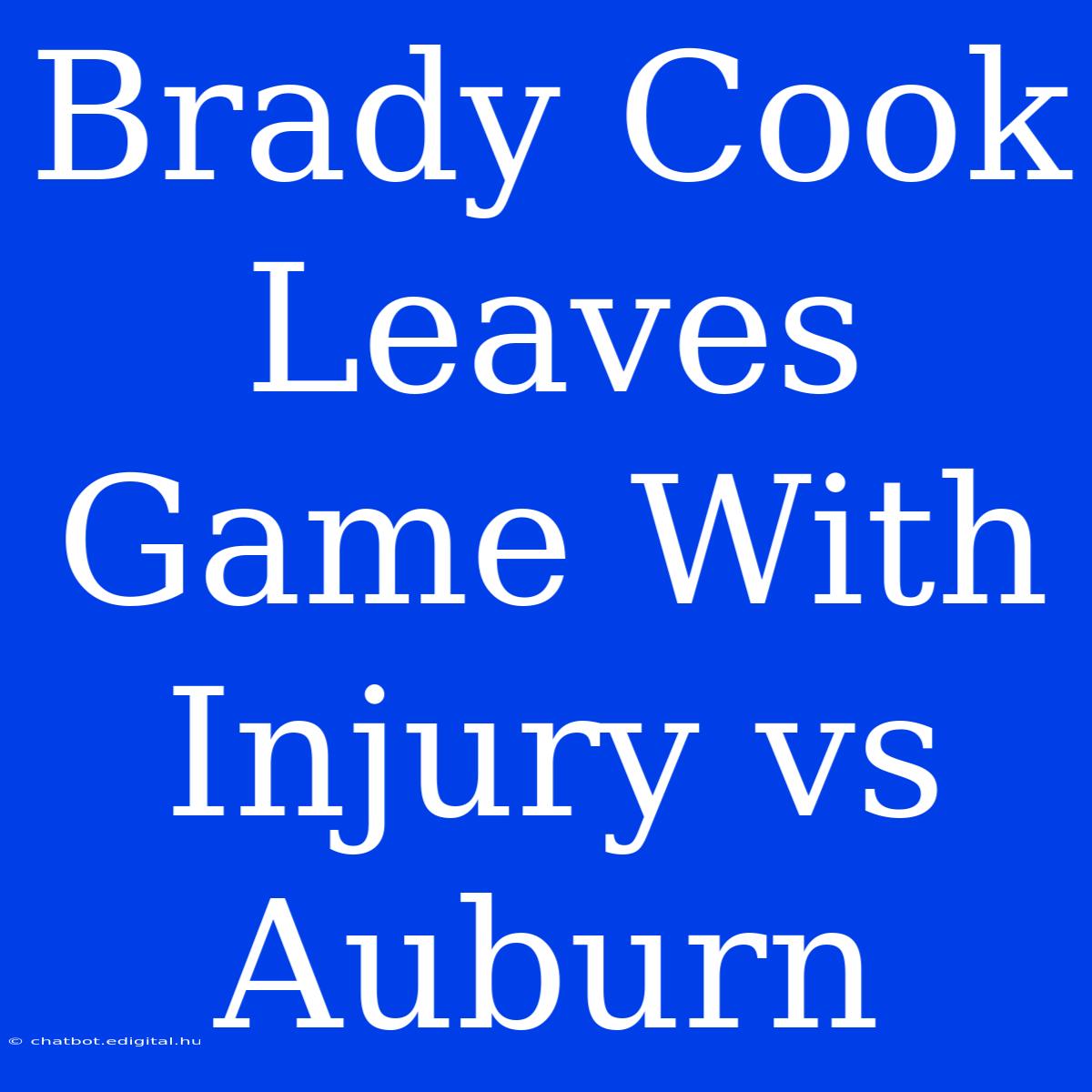 Brady Cook Leaves Game With Injury Vs Auburn