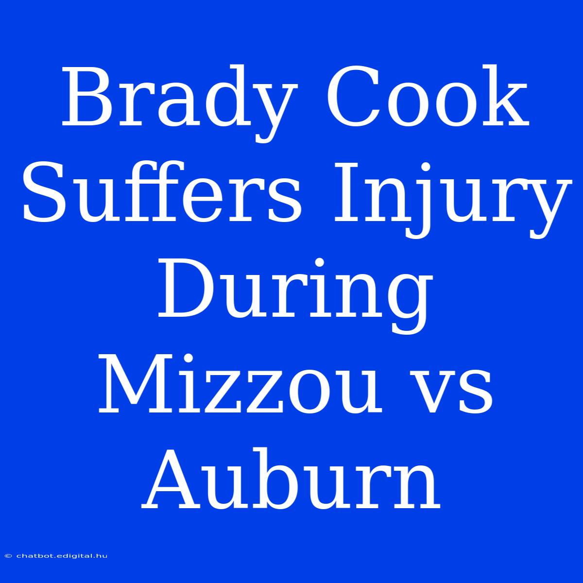 Brady Cook Suffers Injury During Mizzou Vs Auburn 