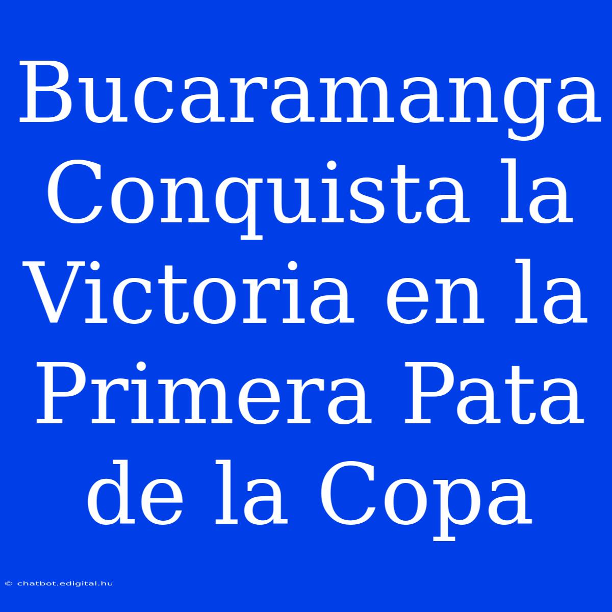 Bucaramanga Conquista La Victoria En La Primera Pata De La Copa