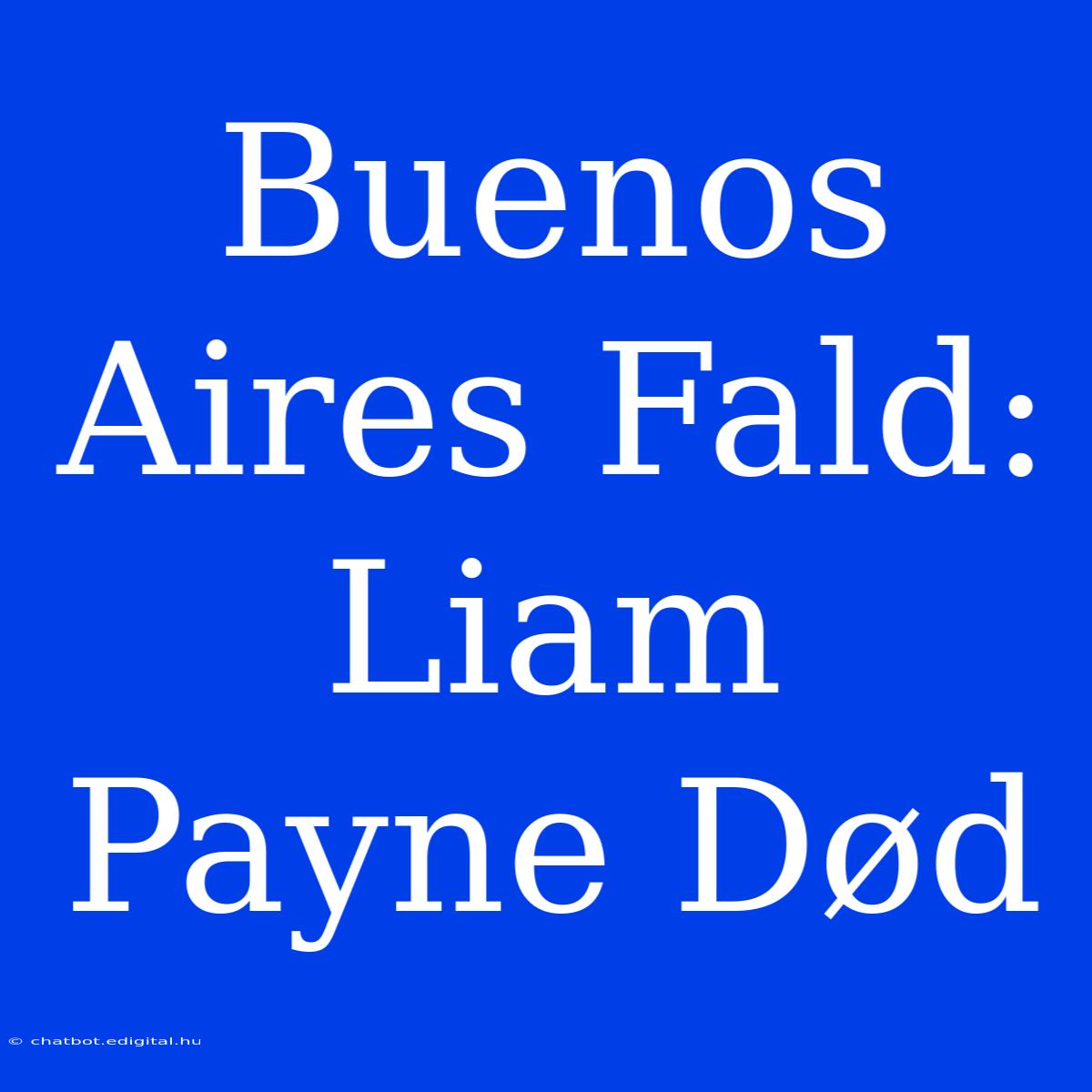 Buenos Aires Fald: Liam Payne Død