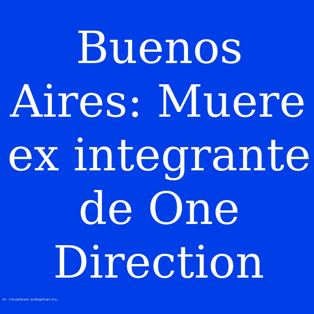 Buenos Aires: Muere Ex Integrante De One Direction