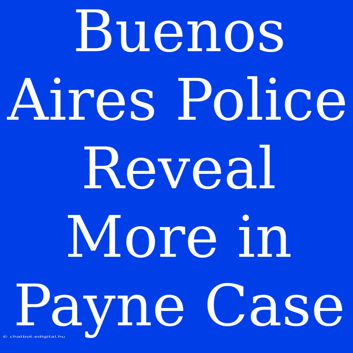 Buenos Aires Police Reveal More In Payne Case