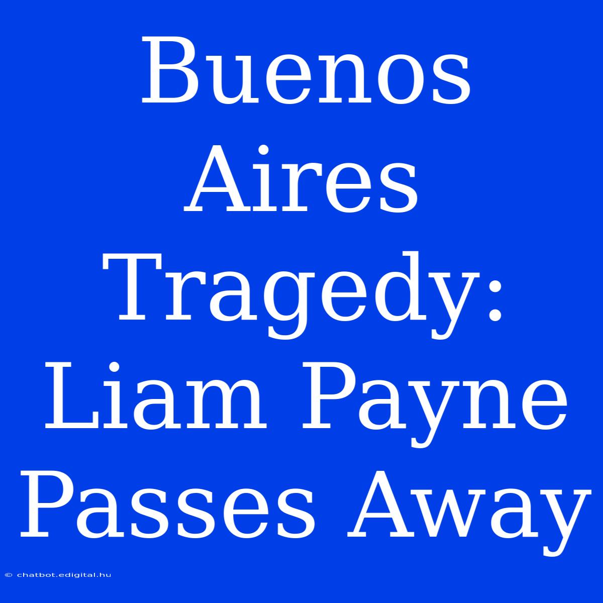 Buenos Aires Tragedy: Liam Payne Passes Away