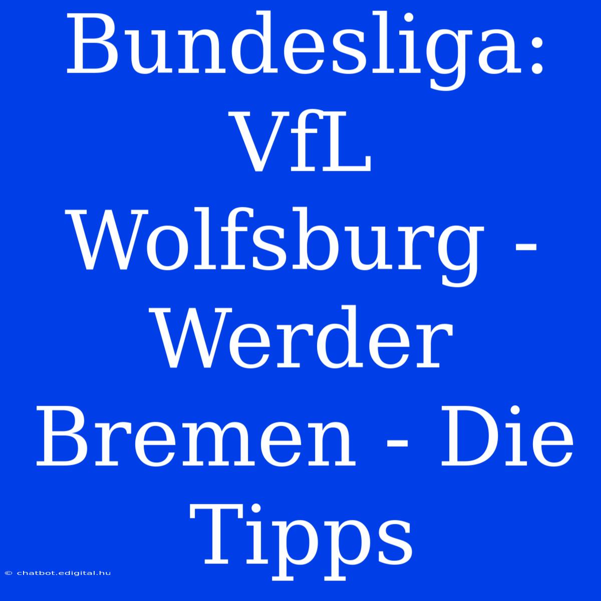 Bundesliga: VfL Wolfsburg - Werder Bremen - Die Tipps