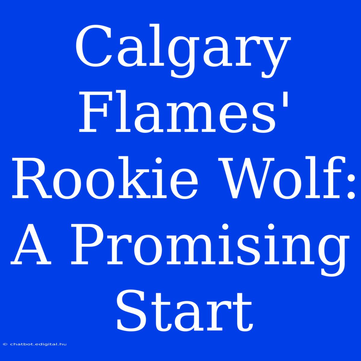 Calgary Flames' Rookie Wolf: A Promising Start