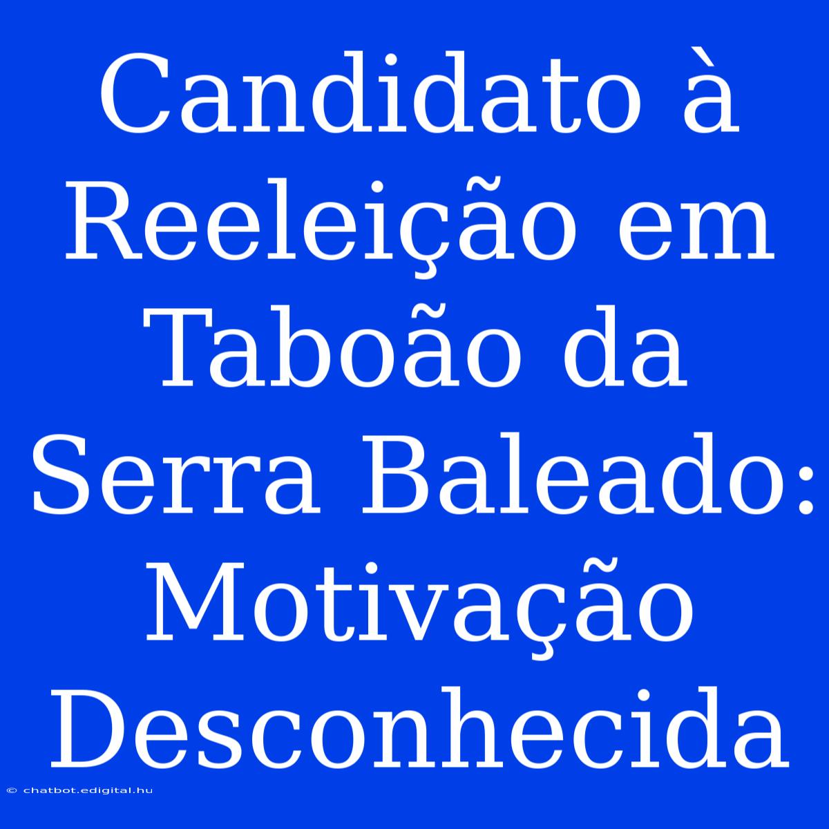 Candidato À Reeleição Em Taboão Da Serra Baleado: Motivação Desconhecida 