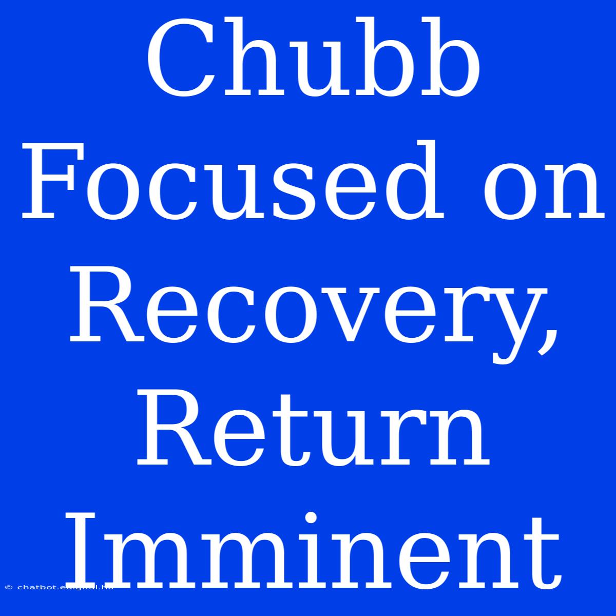 Chubb Focused On Recovery, Return Imminent