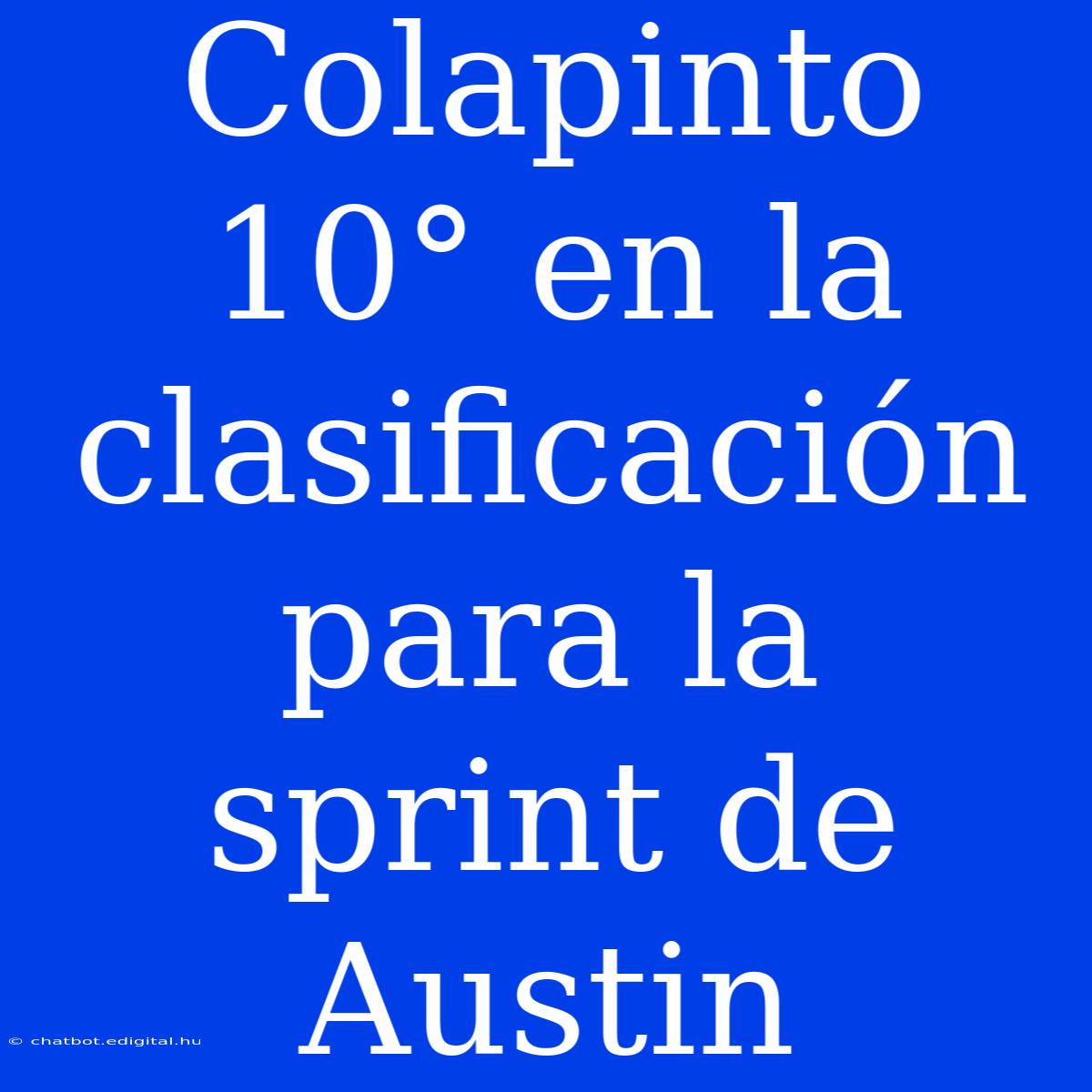 Colapinto 10° En La Clasificación Para La Sprint De Austin