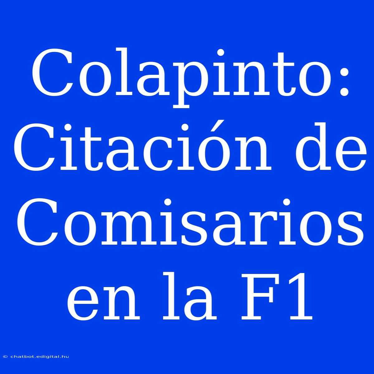 Colapinto: Citación De Comisarios En La F1