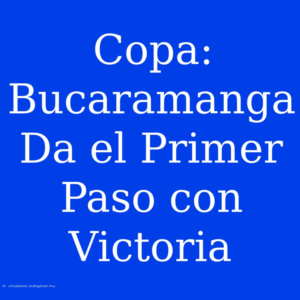 Copa: Bucaramanga Da El Primer Paso Con Victoria