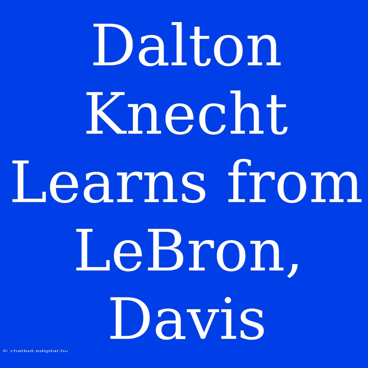 Dalton Knecht Learns From LeBron, Davis 