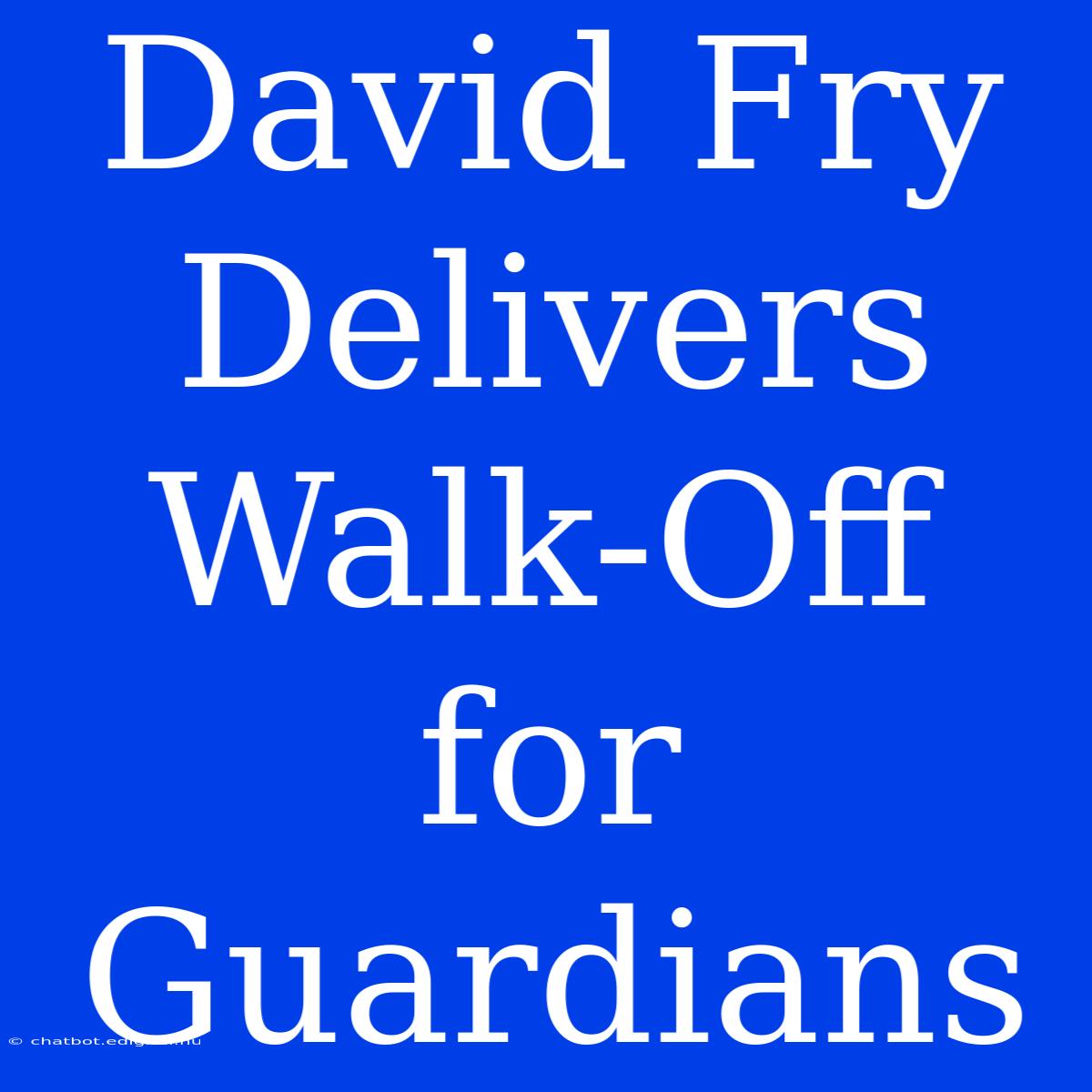 David Fry Delivers Walk-Off For Guardians