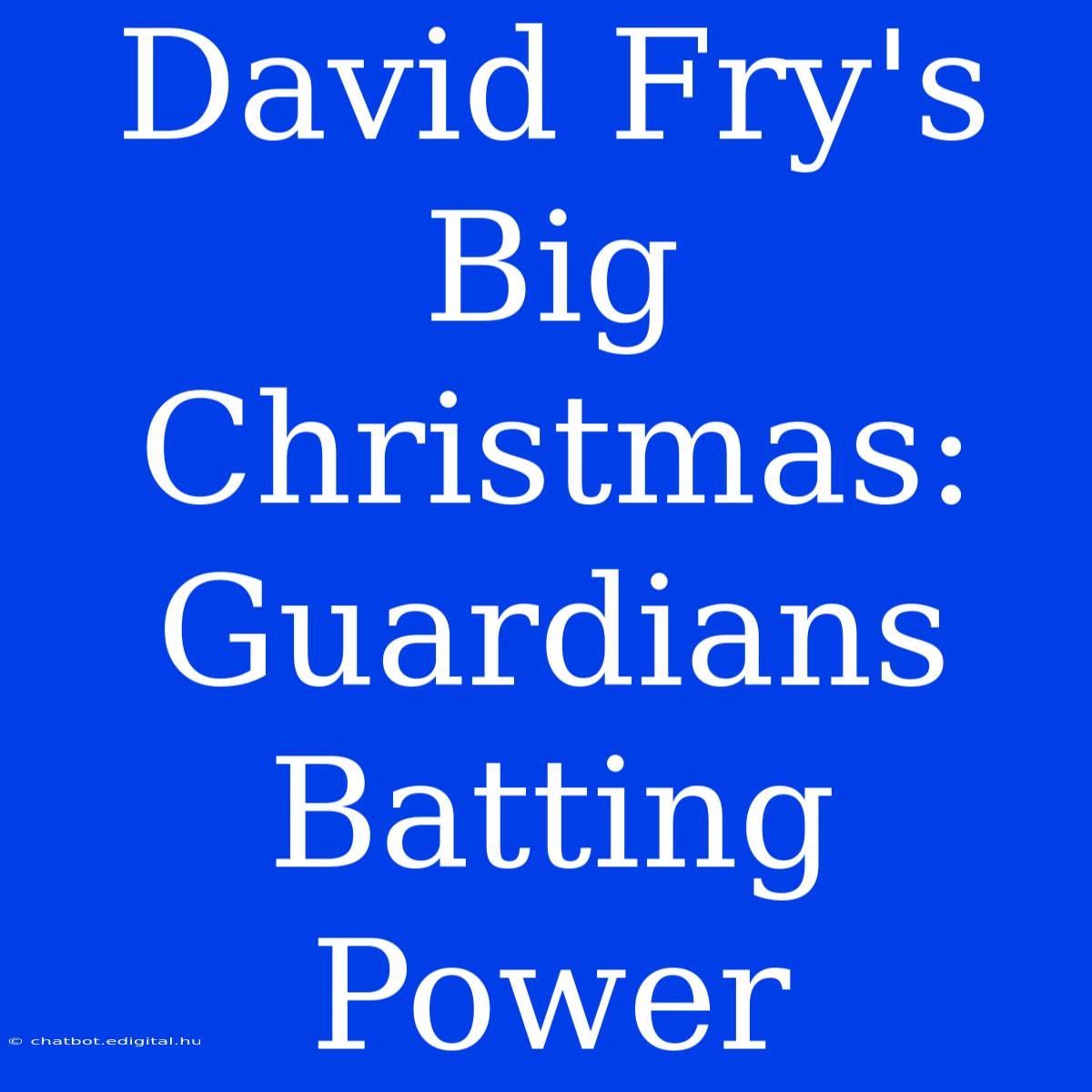 David Fry's Big Christmas: Guardians Batting Power