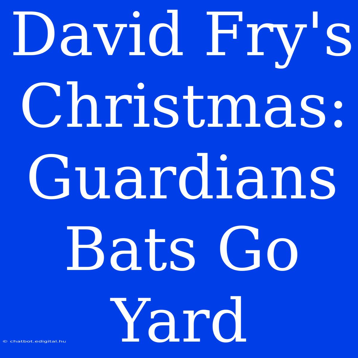 David Fry's Christmas: Guardians Bats Go Yard