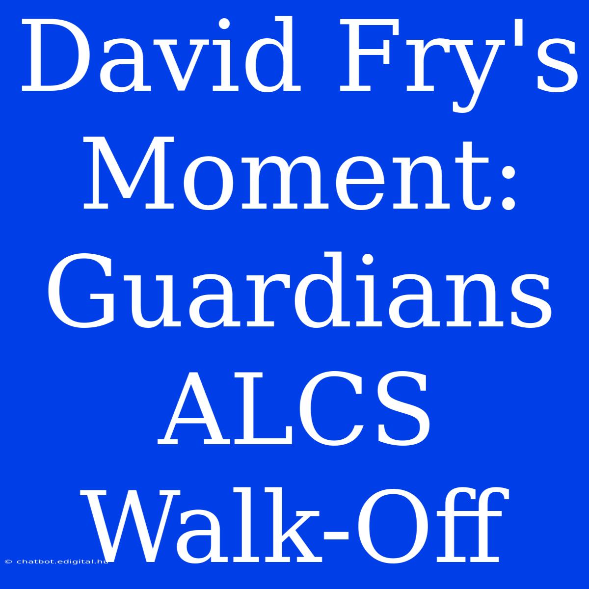 David Fry's Moment: Guardians ALCS Walk-Off