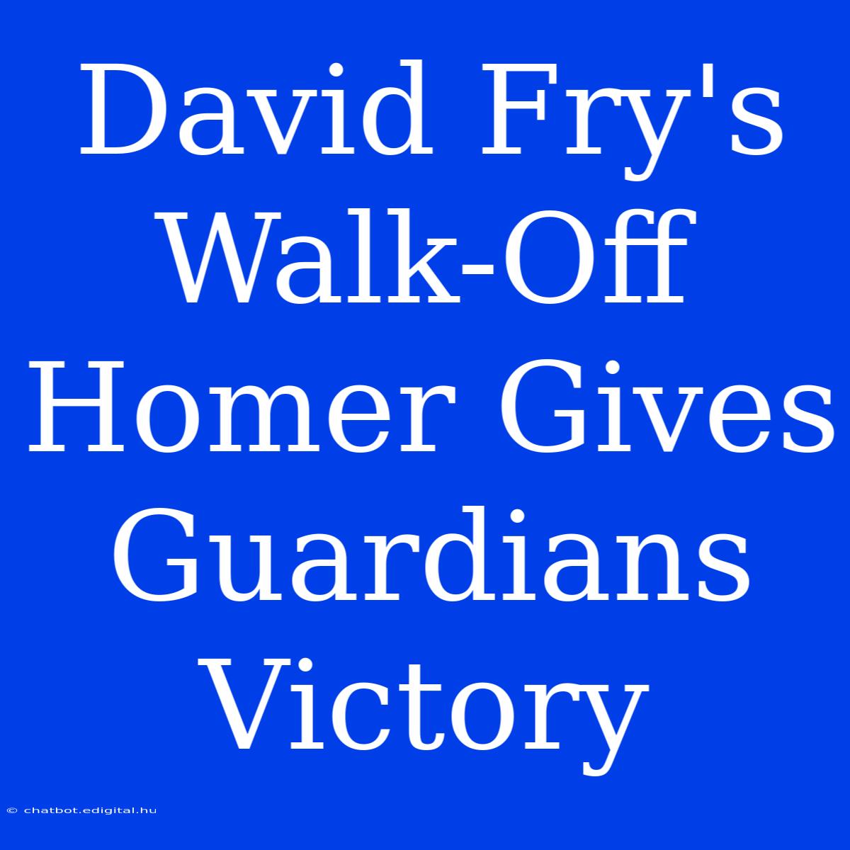 David Fry's Walk-Off Homer Gives Guardians Victory 