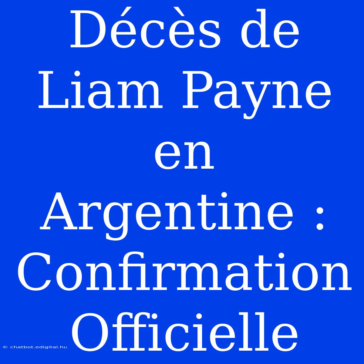 Décès De Liam Payne En Argentine : Confirmation Officielle