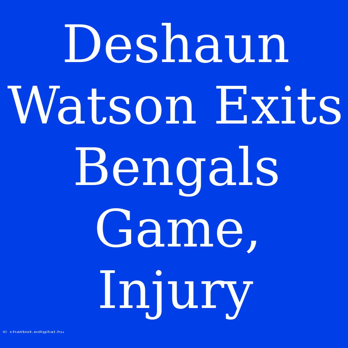 Deshaun Watson Exits Bengals Game, Injury