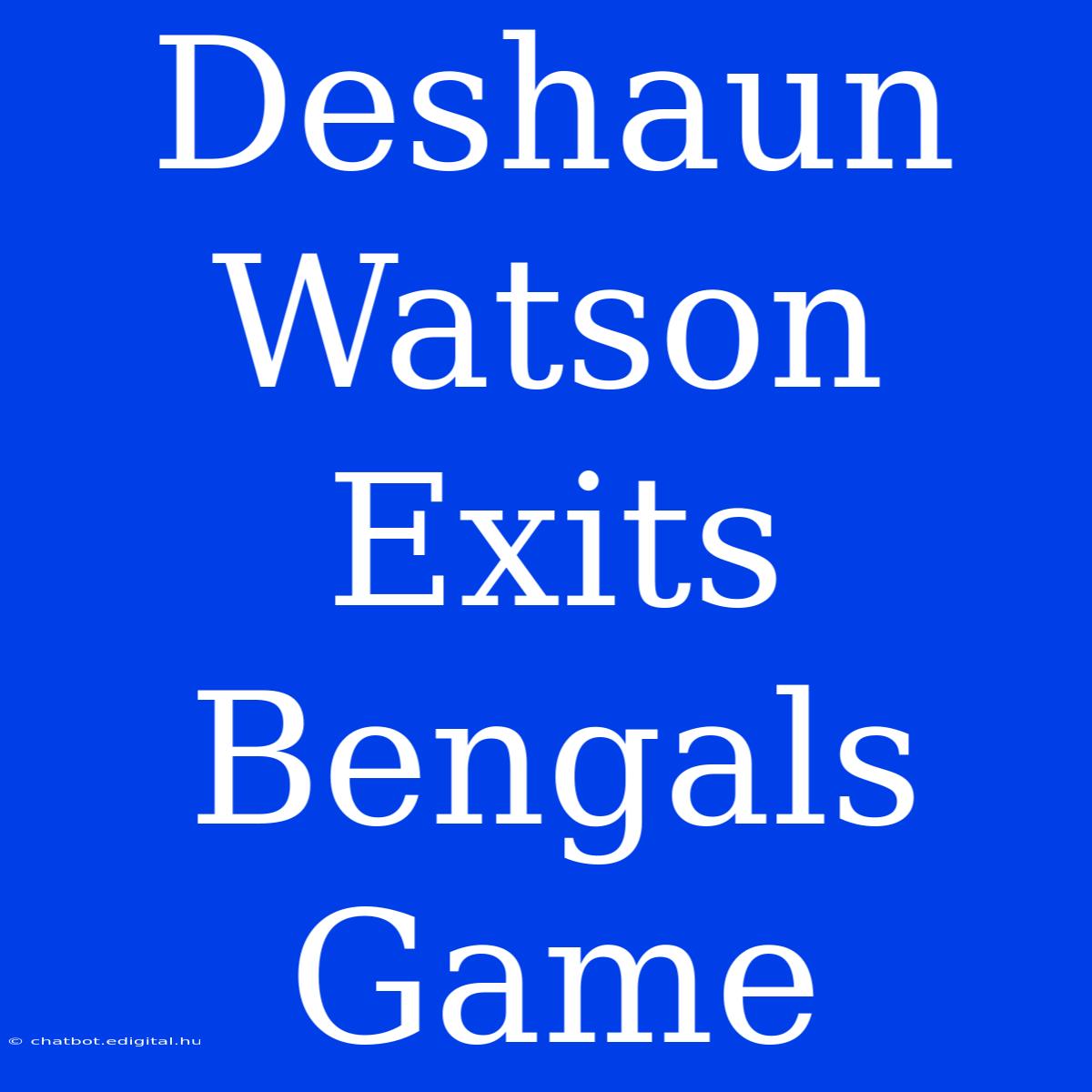 Deshaun Watson Exits Bengals Game