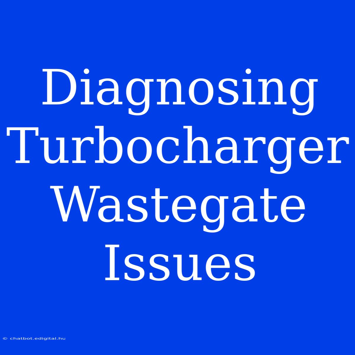 Diagnosing Turbocharger Wastegate Issues