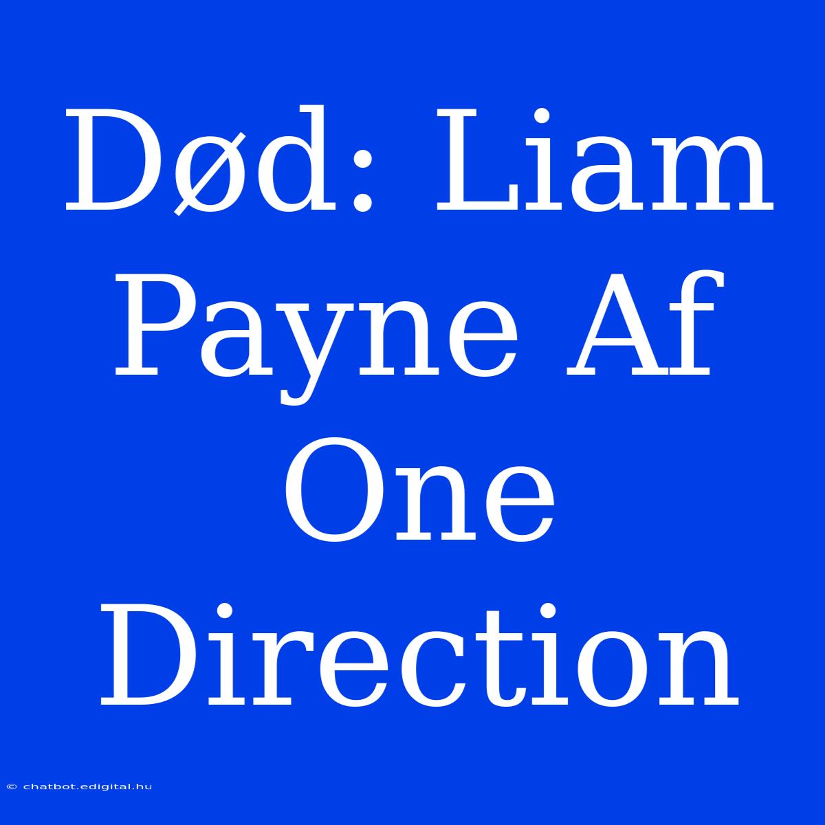 Død: Liam Payne Af One Direction