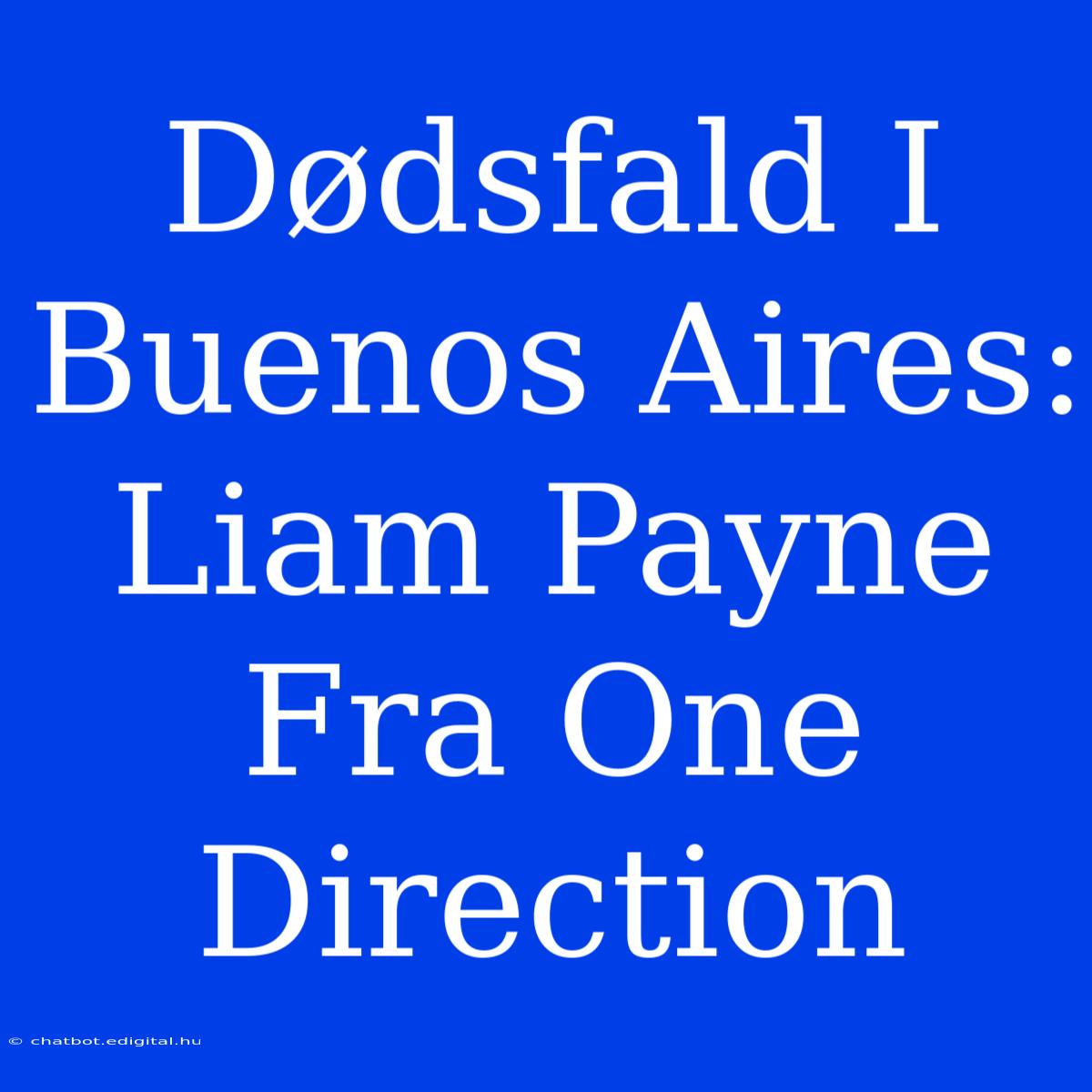 Dødsfald I Buenos Aires: Liam Payne Fra One Direction