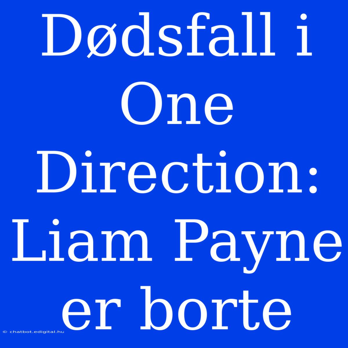 Dødsfall I One Direction: Liam Payne Er Borte