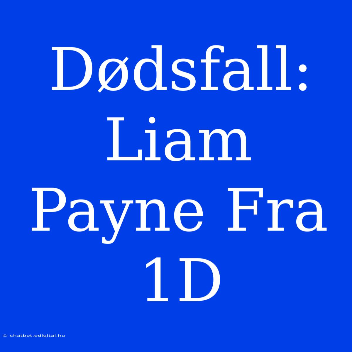 Dødsfall: Liam Payne Fra 1D