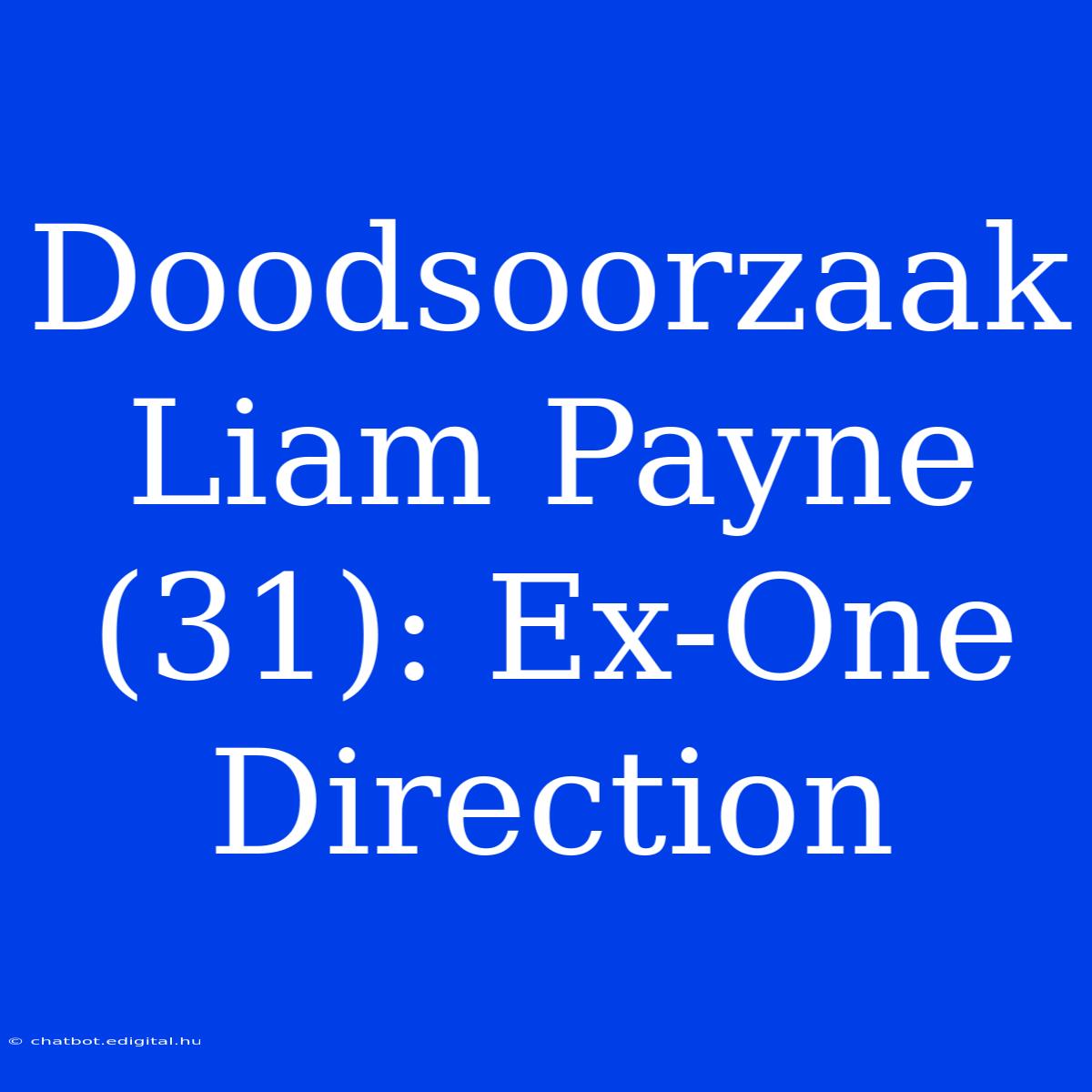 Doodsoorzaak Liam Payne (31): Ex-One Direction