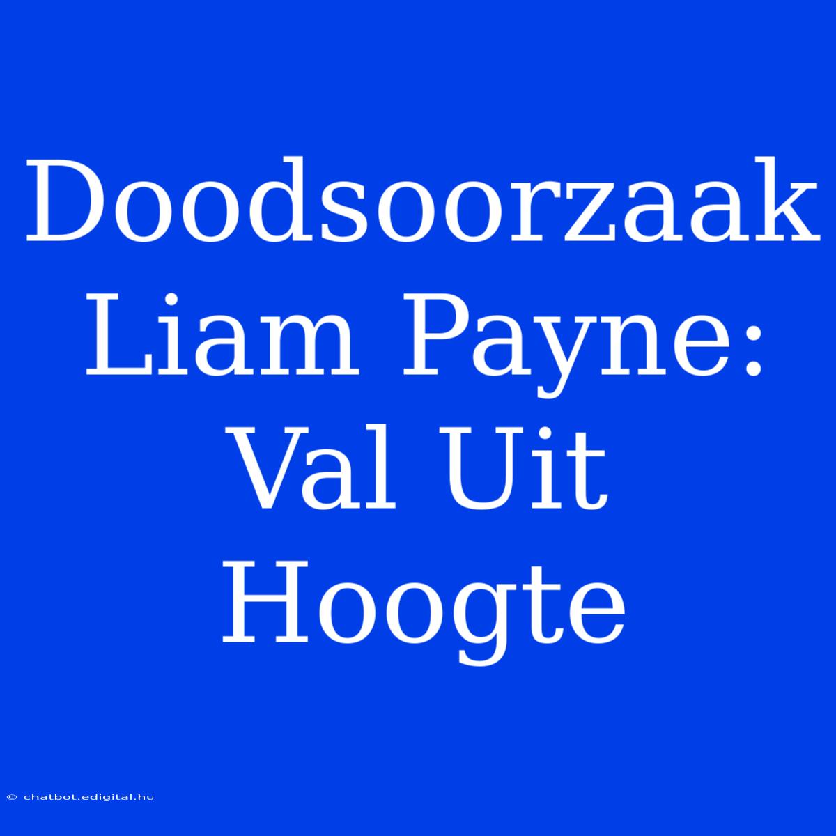 Doodsoorzaak Liam Payne: Val Uit Hoogte