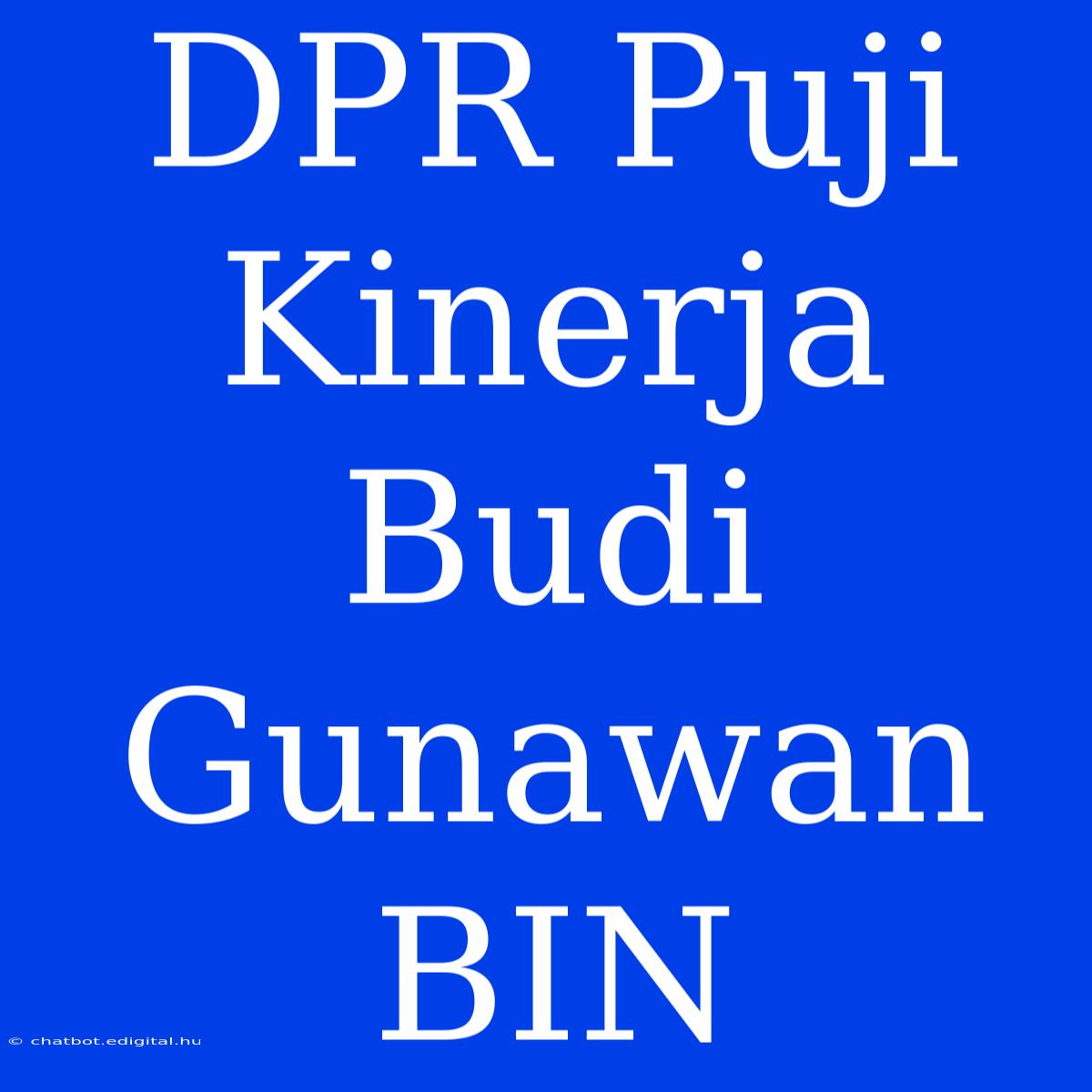 DPR Puji Kinerja Budi Gunawan BIN