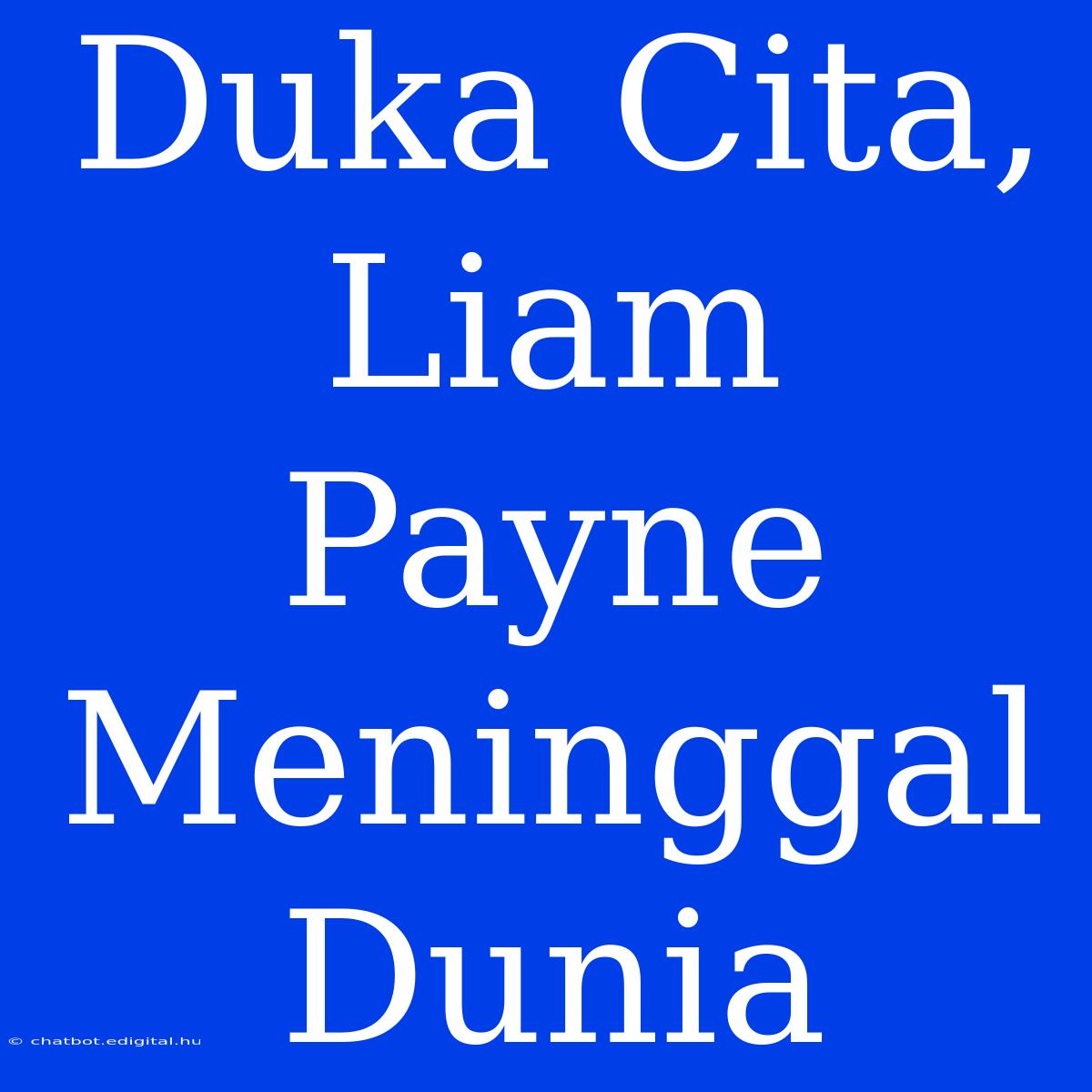 Duka Cita, Liam Payne Meninggal Dunia