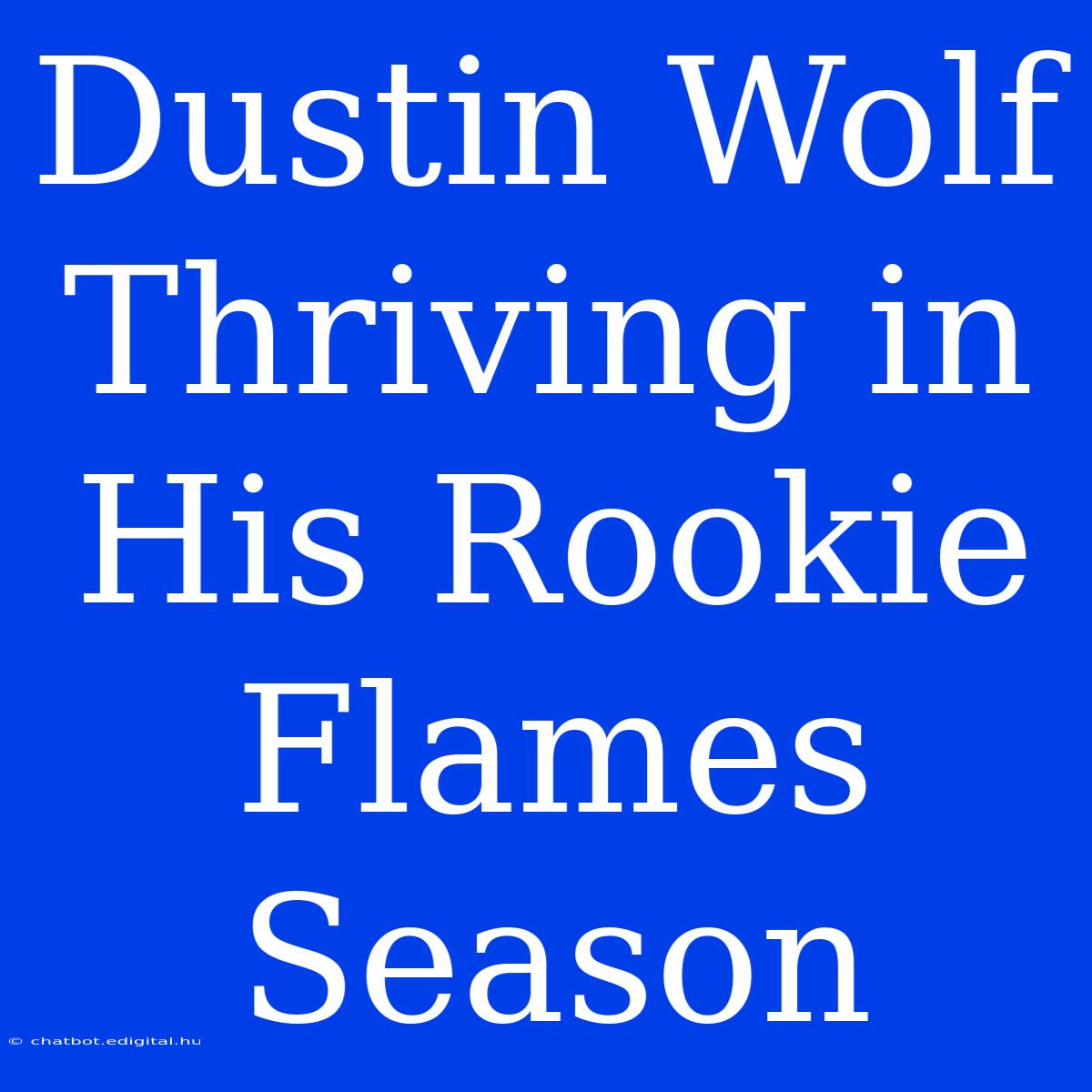 Dustin Wolf Thriving In His Rookie Flames Season