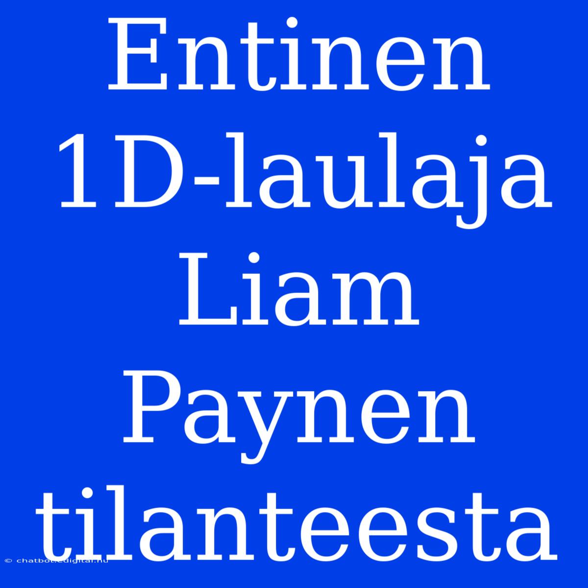 Entinen 1D-laulaja Liam Paynen Tilanteesta