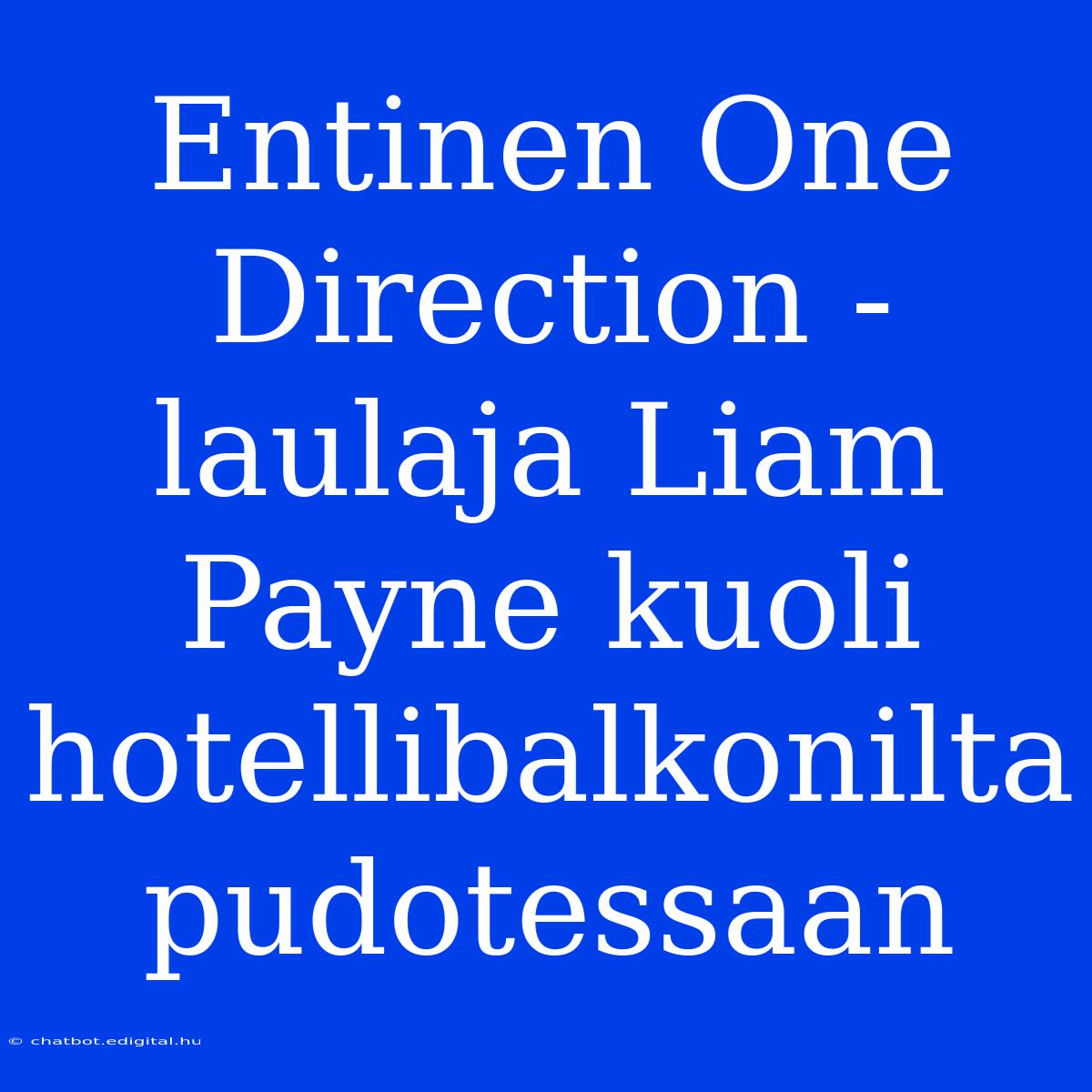 Entinen One Direction -laulaja Liam Payne Kuoli Hotellibalkonilta Pudotessaan