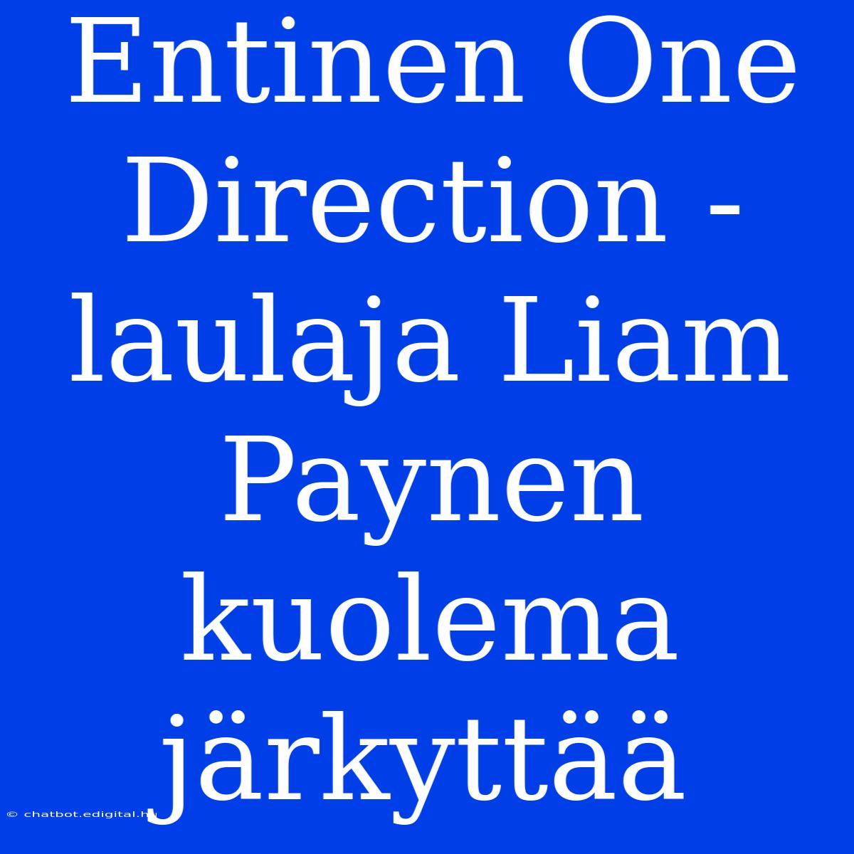 Entinen One Direction -laulaja Liam Paynen Kuolema Järkyttää 